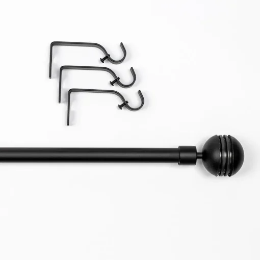 Kit varão extensível preto 120-210cm d19cm
