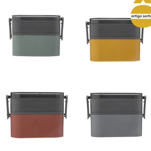 Lancheira quadrada com 2 compartimentos 1,5l