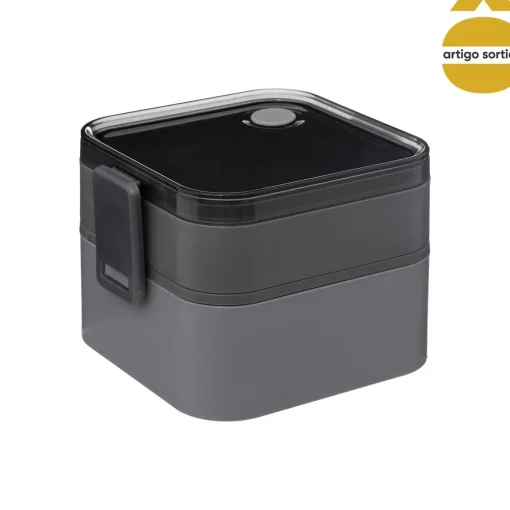 Lancheira quadrada com 2 compartimentos 1,5l