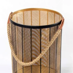 Lanterna de juta com pega 35x25cm