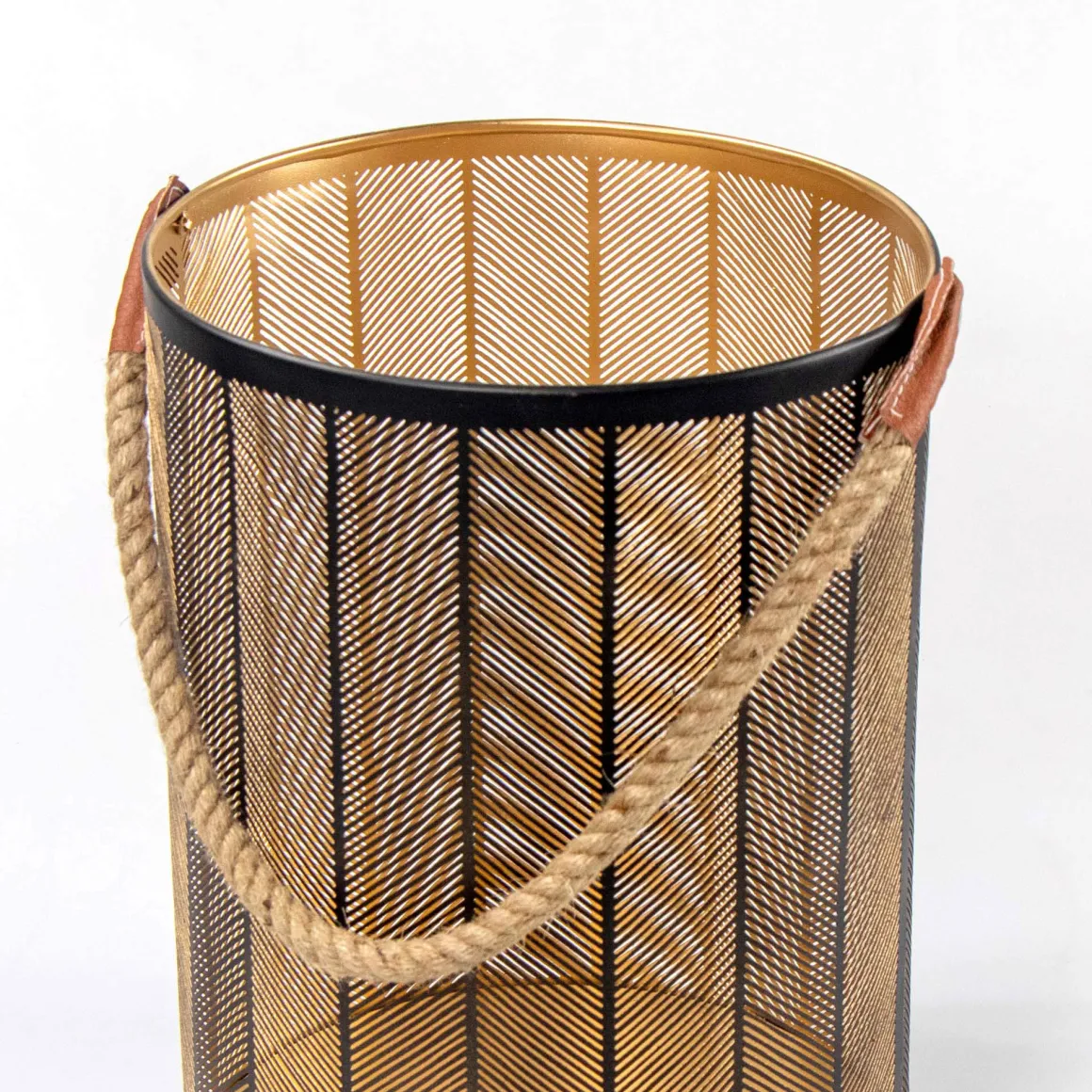 Lanterna de juta com pega 35x25cm