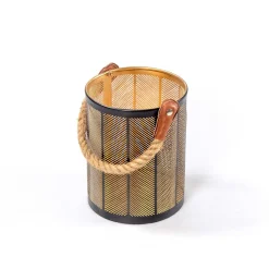 Lanterna de juta com pega 20x15cm