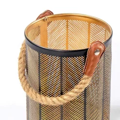 Lanterna de juta com pega 20x15cm