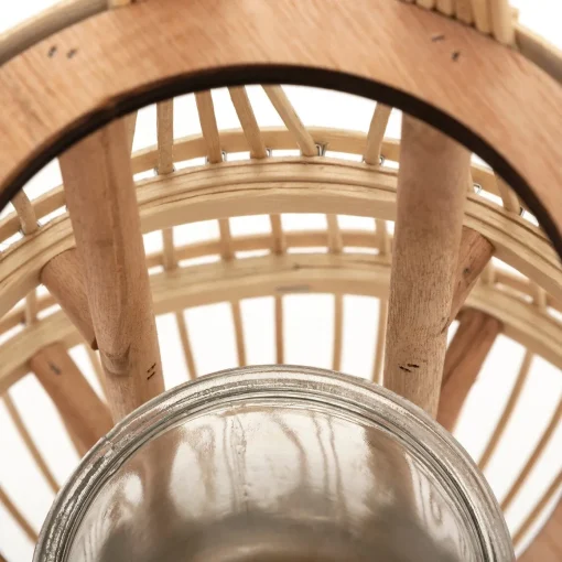 Lanterna decorativa bege em rattan
