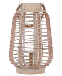 Lanterna decorativa em rattan em forma de colmeia