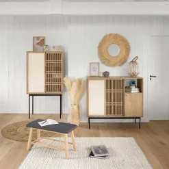 Lanterna decorativa em rattan natural