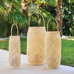 Lanterna natural CROSS em bambu 52cm