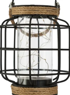 Lanterna preta com corda microled 17cm