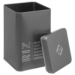 Lata para arroz cinza em metal 1,25kg