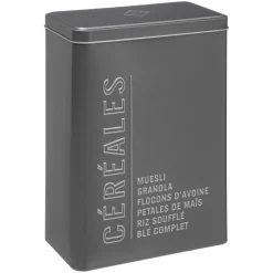 Lata para cereias em metal com relevo
