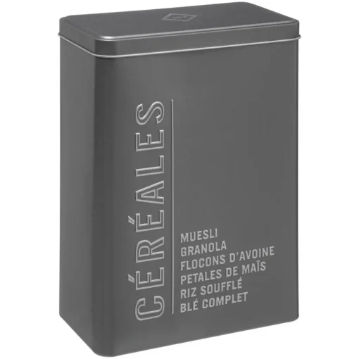 Lata para cereias em metal com relevo