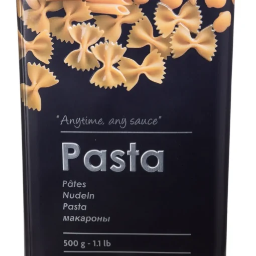 Lata para massa em metal decorada 500gr