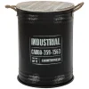 Lata preta em metal com tampa 48cm