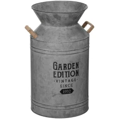 Leiteira decorativa GARDEN EDITION cinza em zinco 48cm