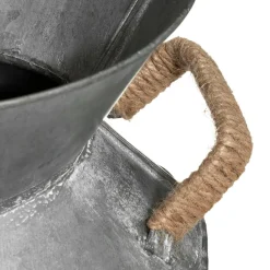 Leiteira decorativa GARDEN EDITION cinza em zinco 37cm