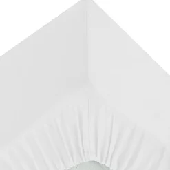 Lençol ajustável branco em algodão percal 180x200cm