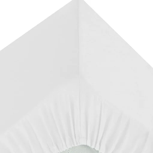 Lençol ajustável branco em algodão percal 180x200cm