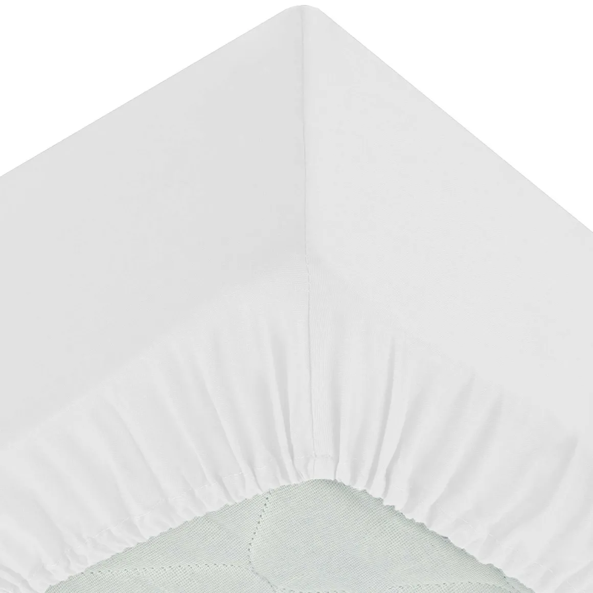 Lençol ajustável branco 160x200cm