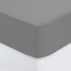Lençol ajustável cinza 160x200cm