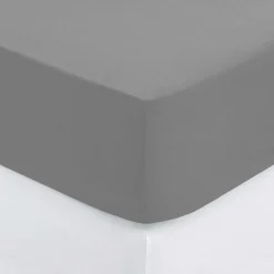 Lençol ajustável cinza 160x200cm