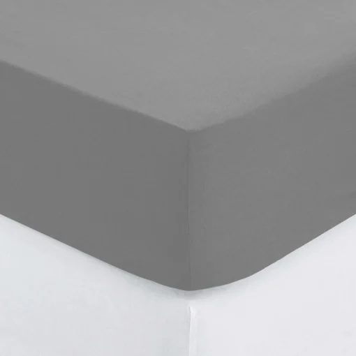 Lençol ajustável cinza 160x200cm