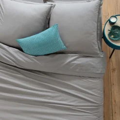 Lençol ajustável cinza 160x200cm