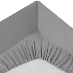 Lençol ajustável cinza 160x200cm