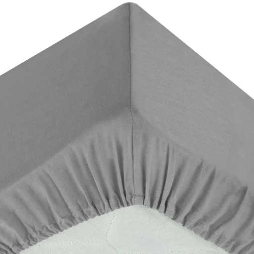 Lençol ajustável cinza 160x200cm