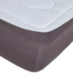 Lençol ajustável linho cinza 140x190cm