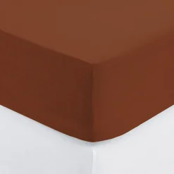 Lençol ajustável terracota 90x190cm