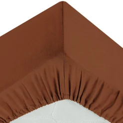 Lençol ajustável terracota 90x190cm