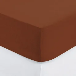 Lençol ajustável terracota 140x190cm