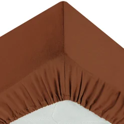 Lençol ajustável terracota 140x190cm