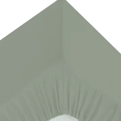 Lençol ajustável verde em algodão percal 140x190cm