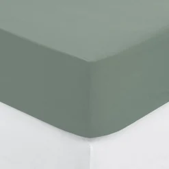 Lençol ajustável verde 160x200cm