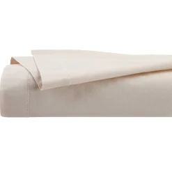 Lençol de cima bege em algodão percal 240x290cm