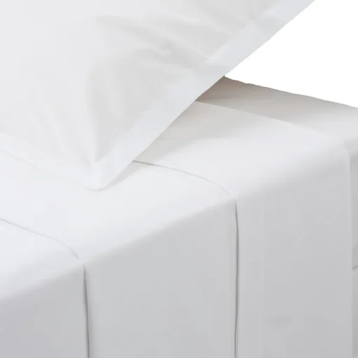 Lençol de cima branco em algodão percal 240x290cm