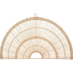 Leque decorativo bege em seagrass arc