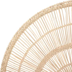 Leque decorativo bege em seagrass arc