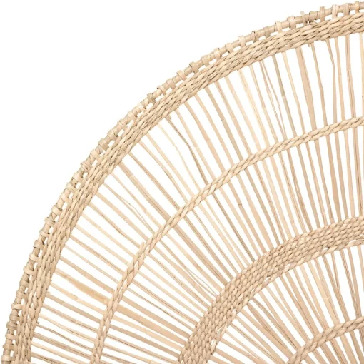 Leque decorativo bege em seagrass arc