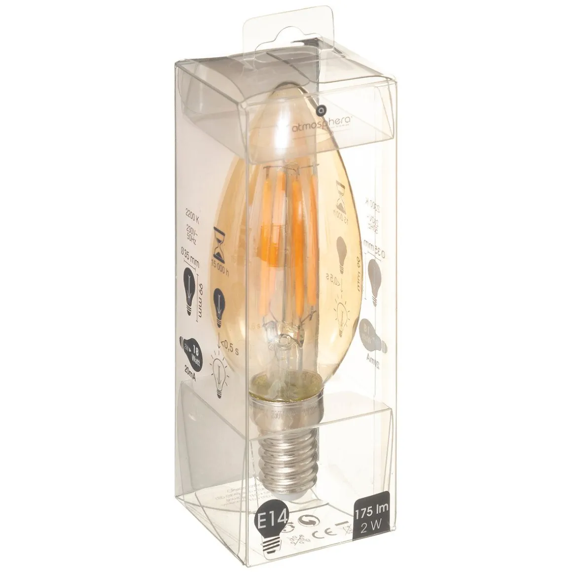 Lâmpada VINTAGE âmbar led c35 2w