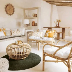 Maçã decorativa CARAVANE bege em rattan