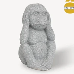 Macaco decorativo para exterior cinza 41cm