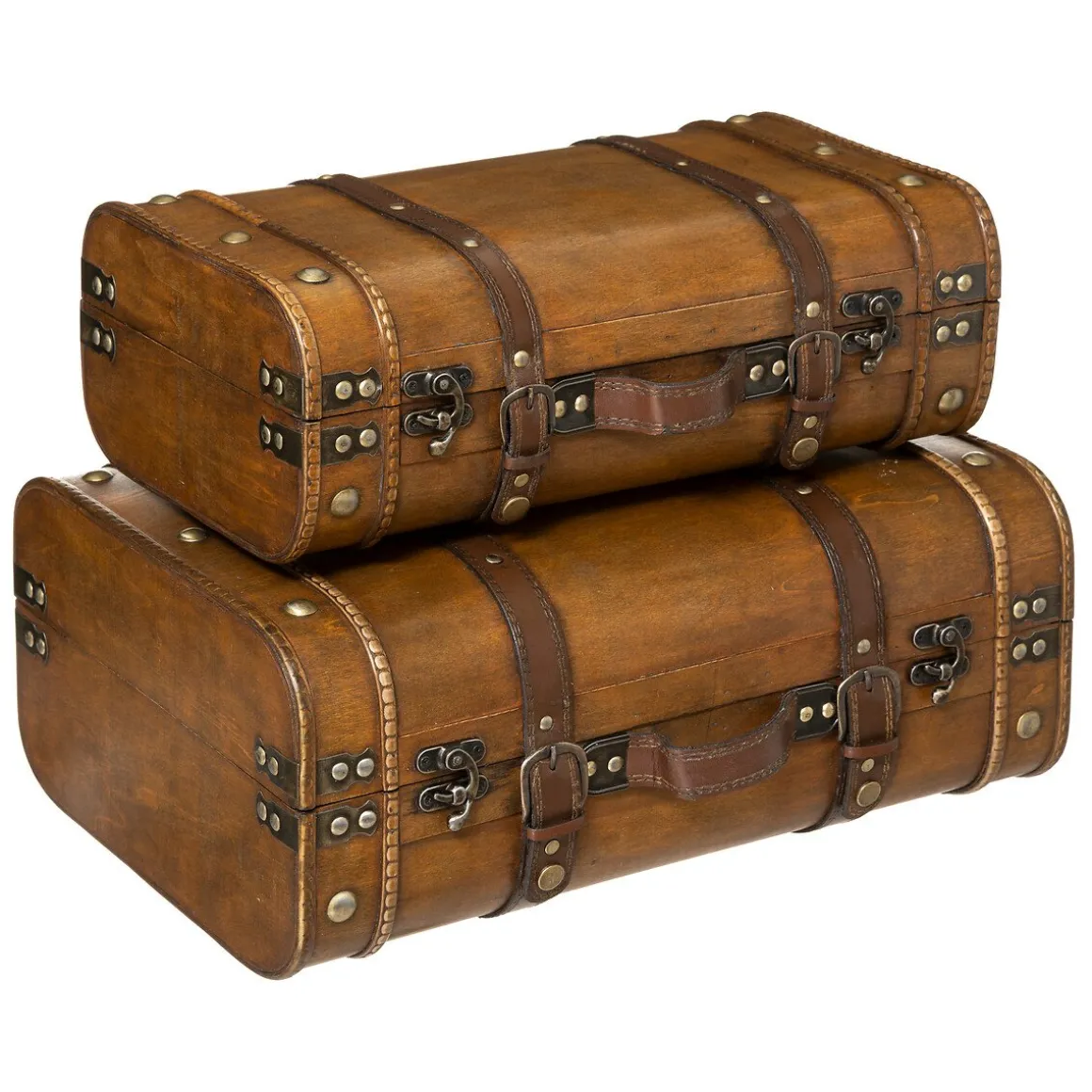 Mala castanha decorativa em madeira 15x40,5cm