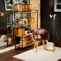 Mala castanha decorativa em madeira 19x45cm