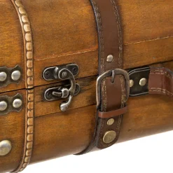 Mala castanha decorativa em madeira 19x45cm