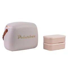 Mala térmica Polarbox rosa claro 6l com 2 caixas