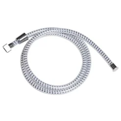 Mangueira chuveiro flexível branco e prateado 200cm