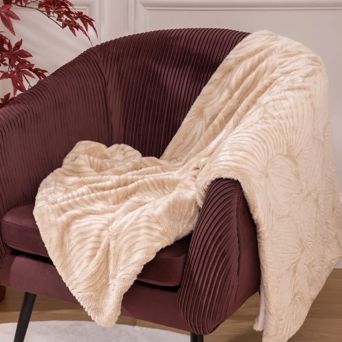 Manta AUTOMNE bege 120x160cm