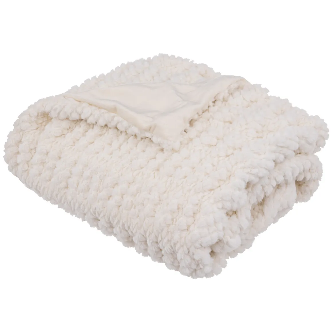 Manta bege efeito bordado 125x150cm